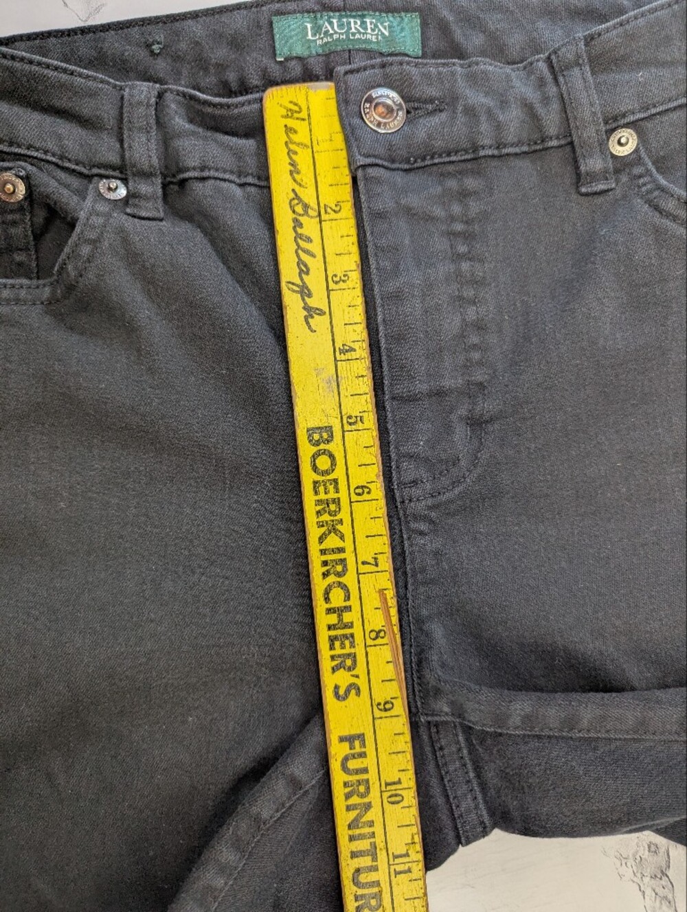 Lauren Ralph Lauren Sz 10 Modern Straight Curvy Black Jeans - Picture 9 of 12